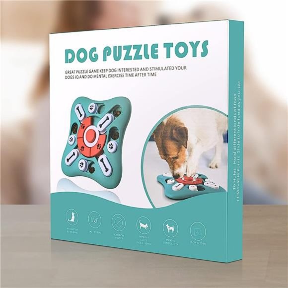Dog Puzzle Toys, Squeaky Treat Dispensing Dog Enrichment Toys for IQ Training - Picture 2 of 6